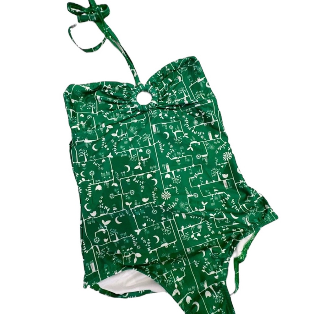 Emobi Mod Green Bandeau One-Piece Bathing Suit - NEW